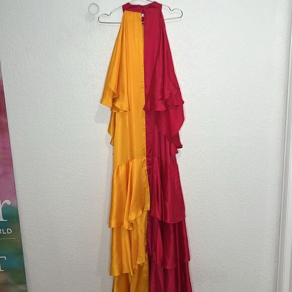 NWT Anthropologie Pinnacle by Shruti Sancheti Colorblock Ruffle Dress XL - Picture 8 of 16